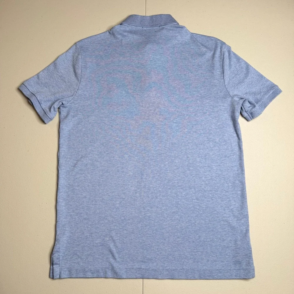 Polo Ralph Lauren Mens Small Classic Fit Polo Shirt Blue Heathered Short Sleeve